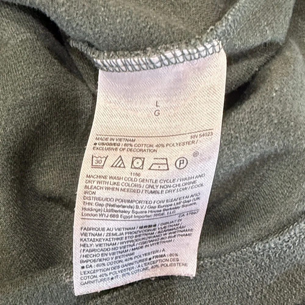 Banana Republic Men's Green Zip-Front Knit Pullover with Dark Trim